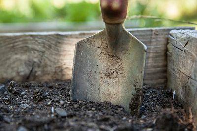 Shovel in dirt ready to dig