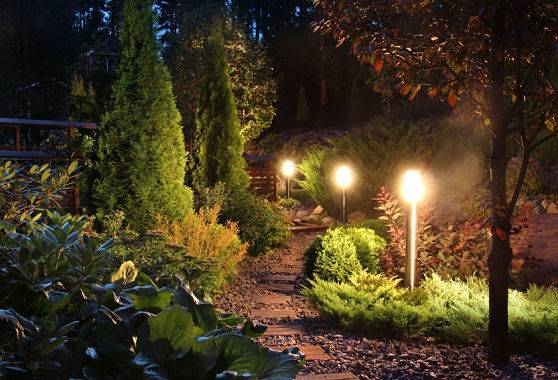 Outdoor lighting installers - garden and pathway lights.