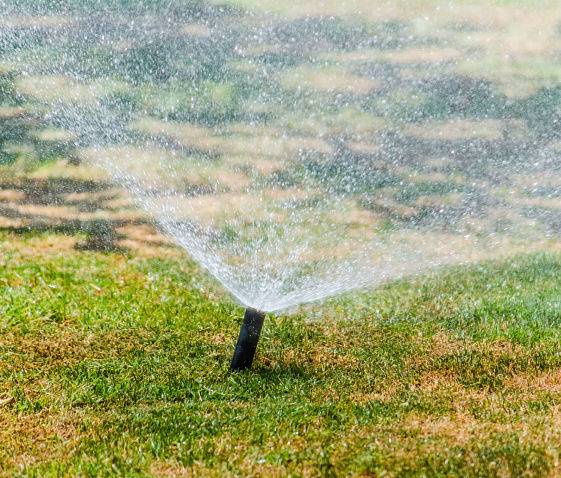 An automatic watering system at work.