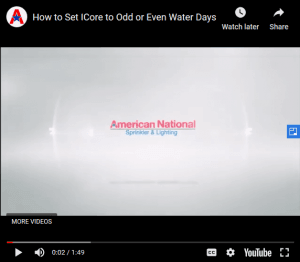 how to set icore to odd or even water days | American National Sprinkler & Lighting