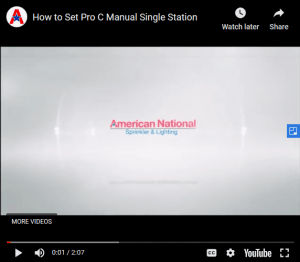 How To Set Pro C Manual Single Station | American National