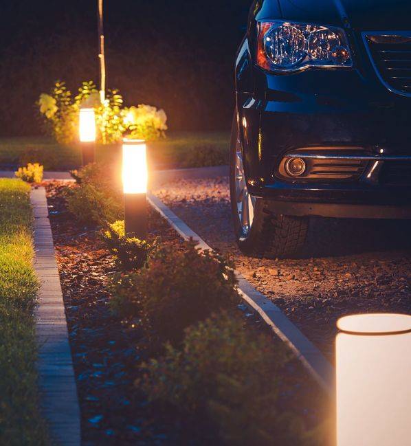 American National Sprinkler & Lighting - landscape lighting for driveways - light your driveway for security, safety, curb appeal, and more.