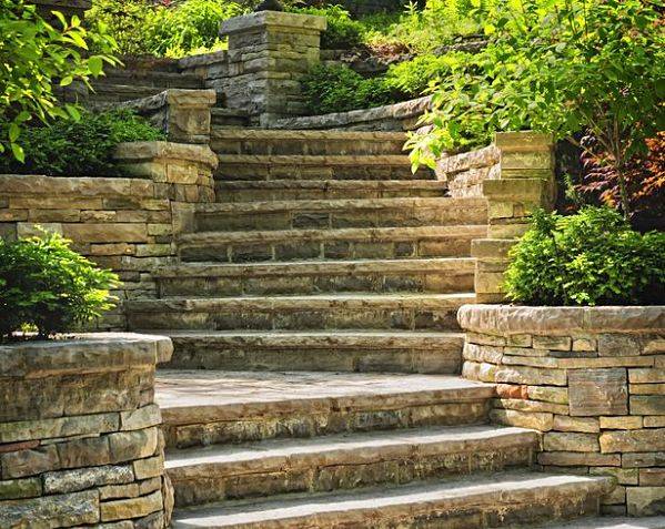 American National Sprinkler & Lighting - landscape lighting for retaining walls - lighting on stairs can help safely navigate them at night.