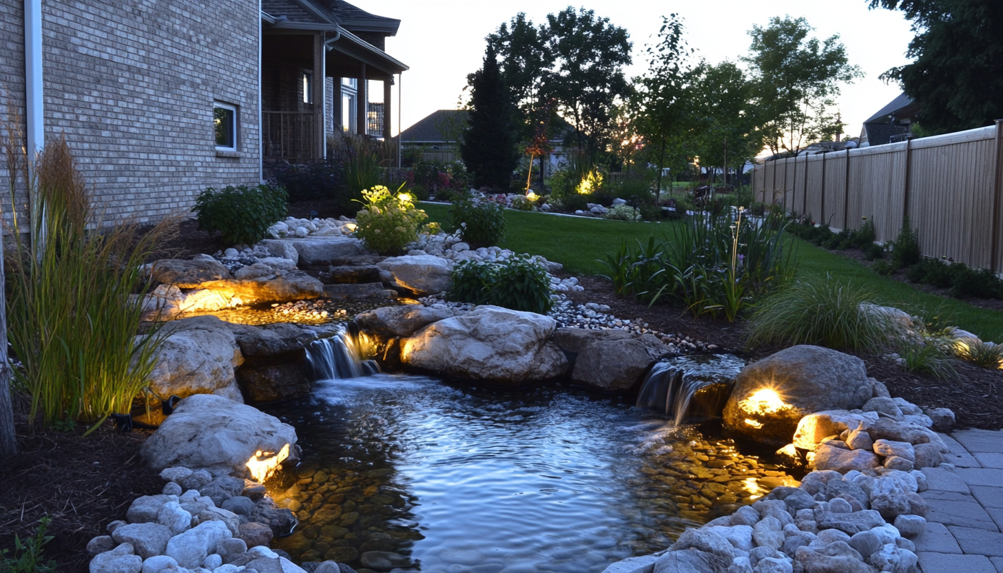 riverwoods landscape lighting enriches water features