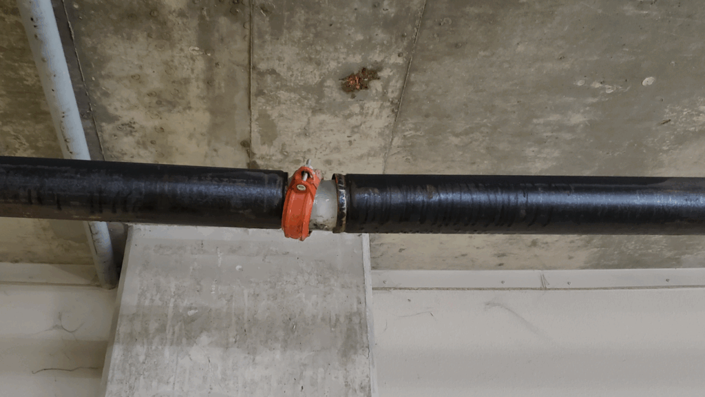 Frozen Sprinkler Pipe in Winter