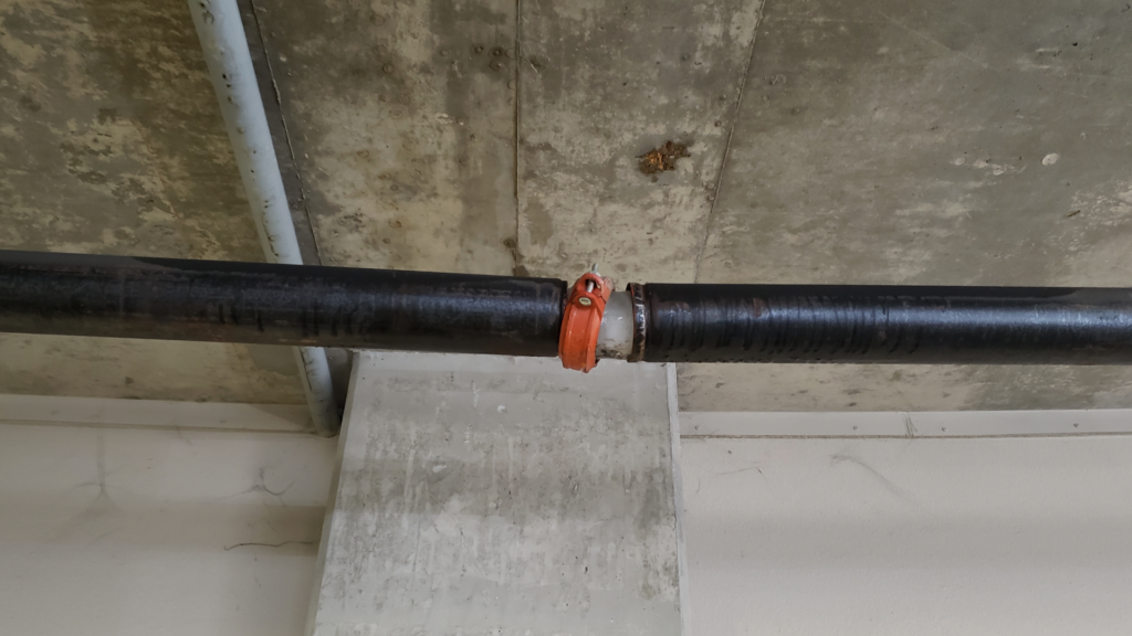 winter sprinkler damage to a pipe